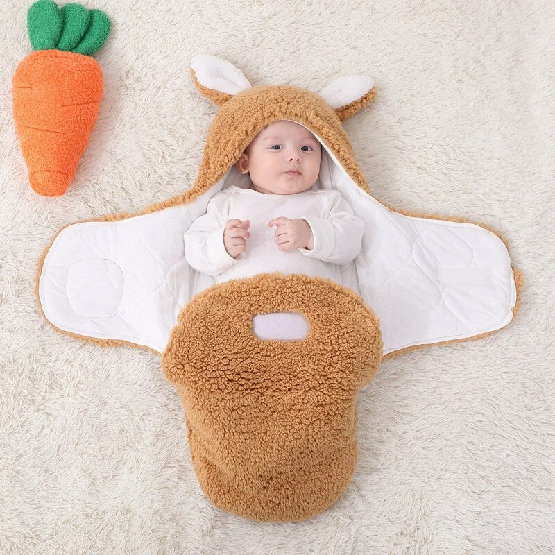 Soft and warm rabbit bunting nest for baby