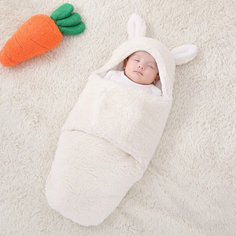 Soft and warm rabbit bunting nest for baby