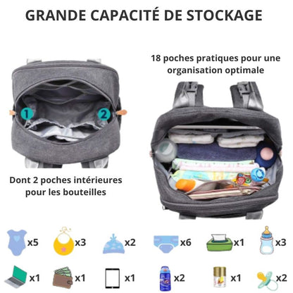 Large capacity Diaper Bag with detachable pacifier case 