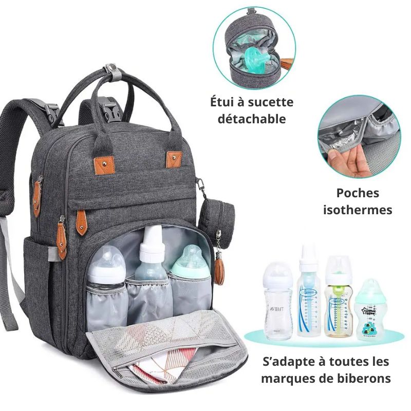 Large capacity Diaper Bag with detachable pacifier case 