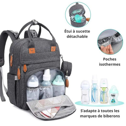 Large capacity Diaper Bag with detachable pacifier case 