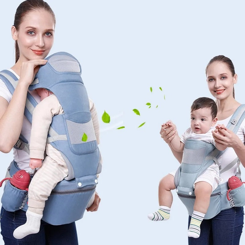 Praktische Babytrage mit Kängurutasche