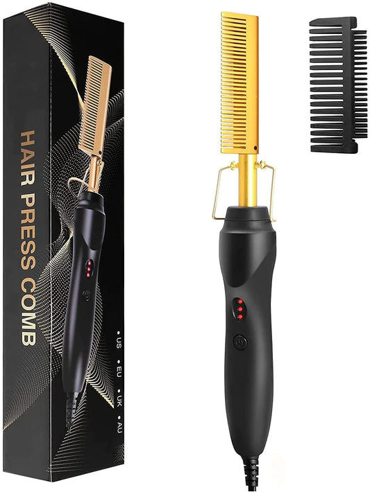 Peigne chauffant électrique lisseur 2 en 1