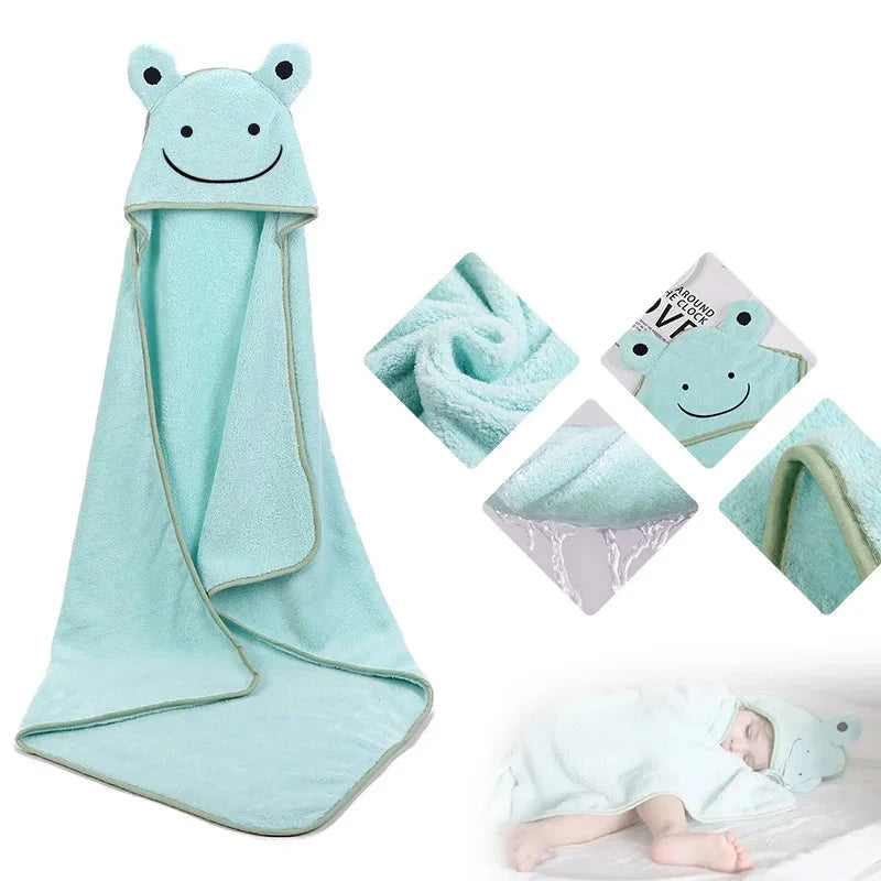 Saugfähiger Badeponcho mit bestickter Kapuze
