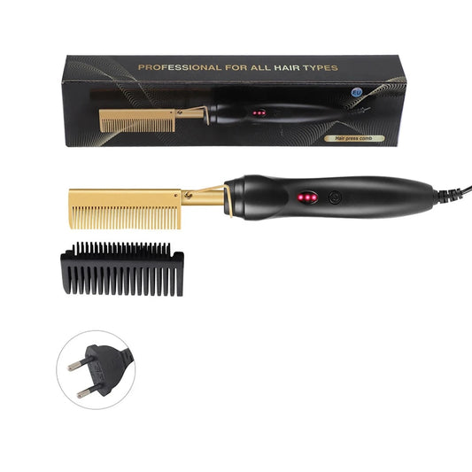 Peigne chauffant électrique lisseur 2 en 1