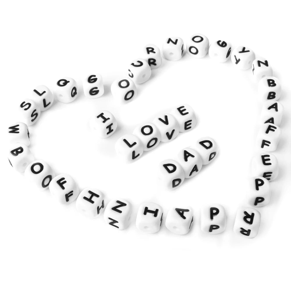 Perles de lettres en silicone