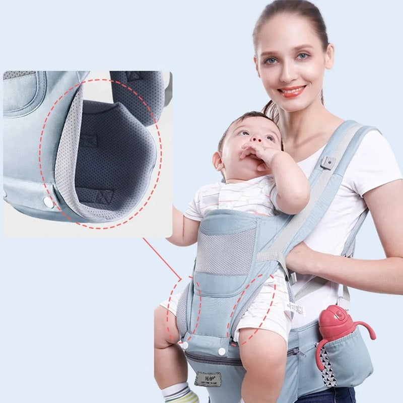 Praktische Babytrage mit Kängurutasche