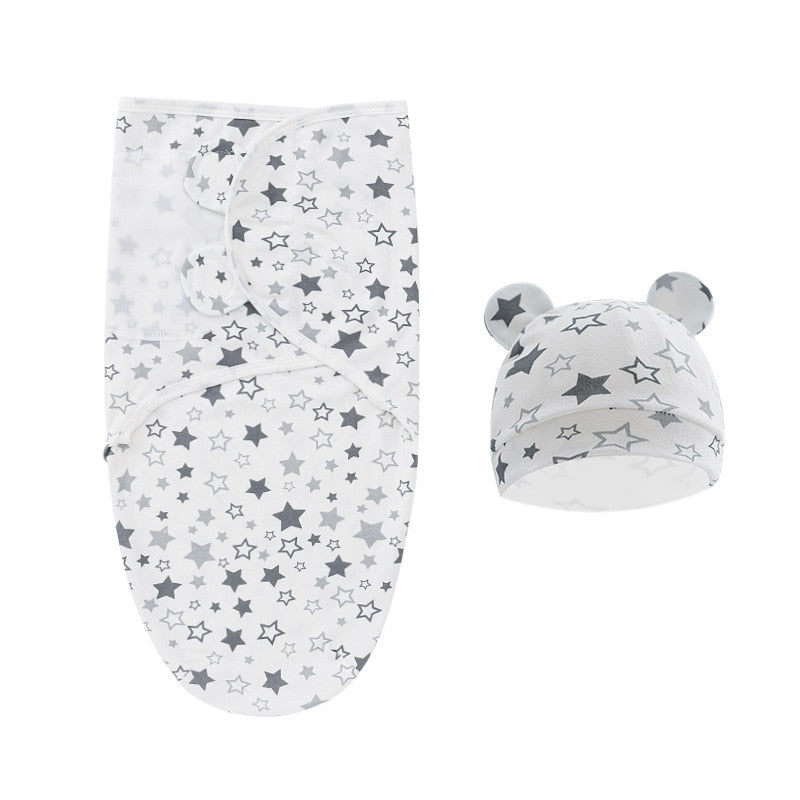 Cotton Swaddle Blanket with Bonnet
