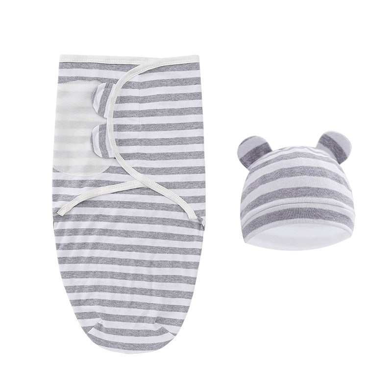 Cotton Swaddle Blanket with Bonnet