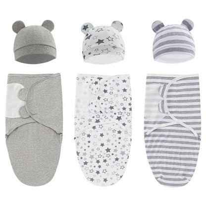 Cotton Swaddle Blanket with Bonnet