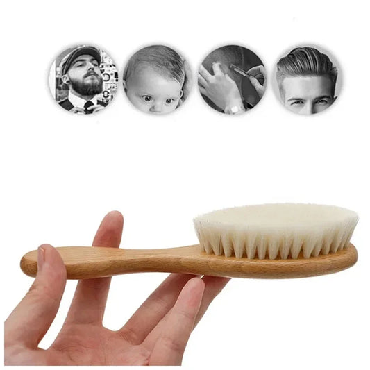 Haarbürste aus Holz und Naturwolle für Babys
