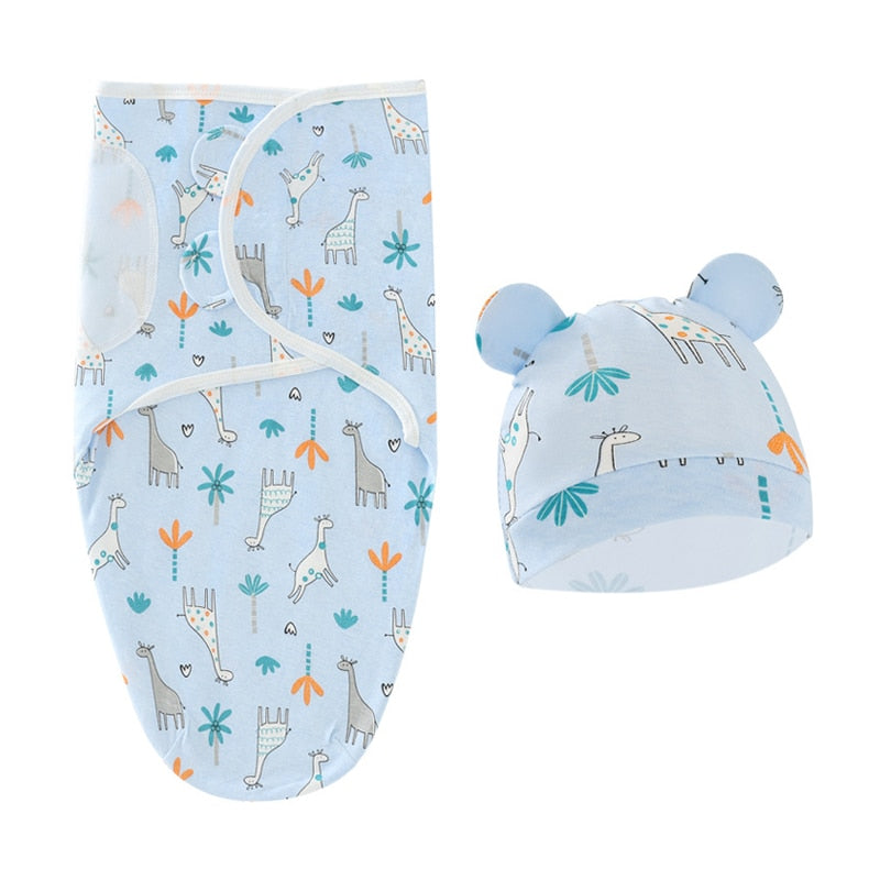 Cotton Swaddle Blanket with Bonnet