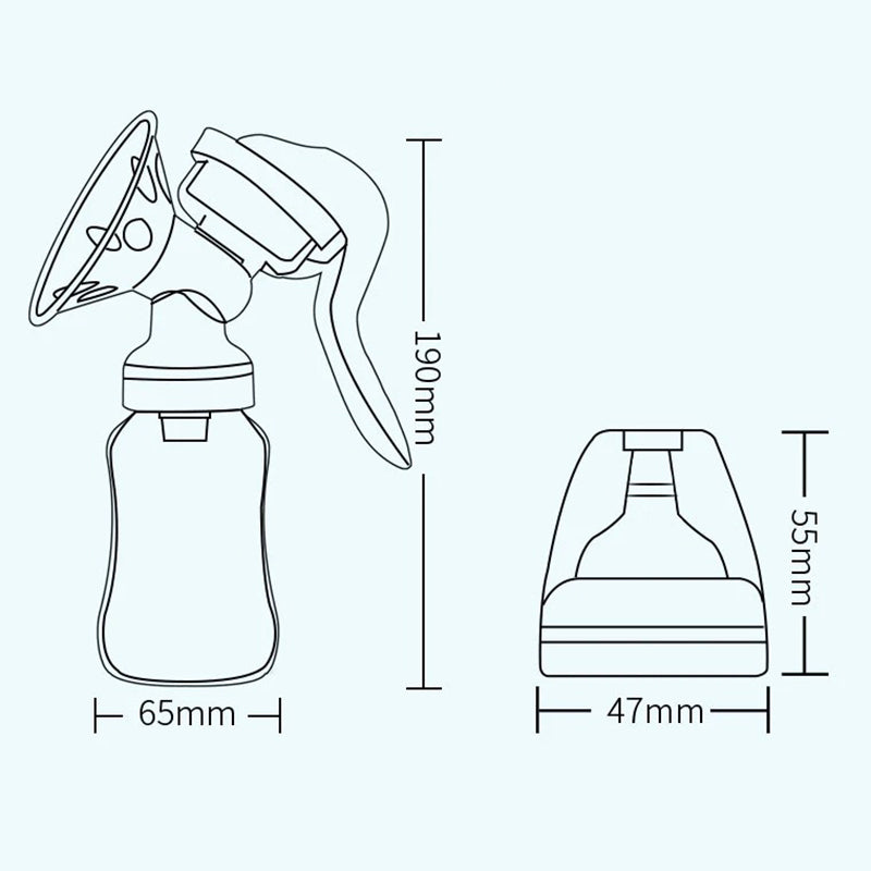 Ergonomic manual breast pump