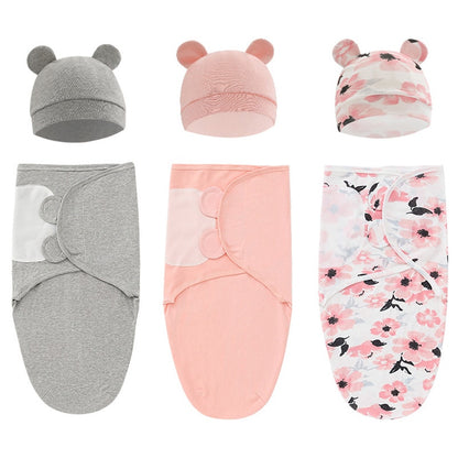 Cotton Swaddle Blanket with Bonnet